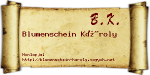 Blumenschein Károly névjegykártya